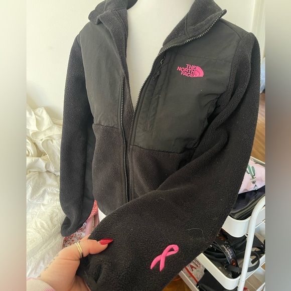 The North Face Jackets & Blazers - The North Face Black Fleece Jacket with Pink Breast Cancer Logo